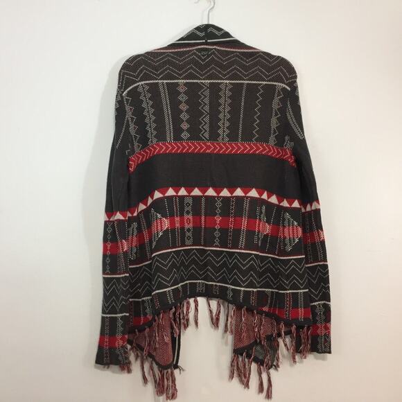N5) Y2K Billabong Designer’s Closet Cardigan Womens Size S Top Aztec Boho Fringe - Picture 5 of 8
